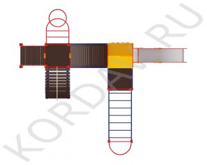 Детский комплекс с горкой рукоходом и турником ПДИ 2.15 (0)