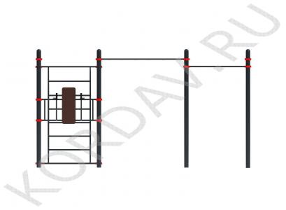 Воркаут шведская стенка, рукоход, брусья-пресс, турники (108 труба) СТ 1.902 (1)
