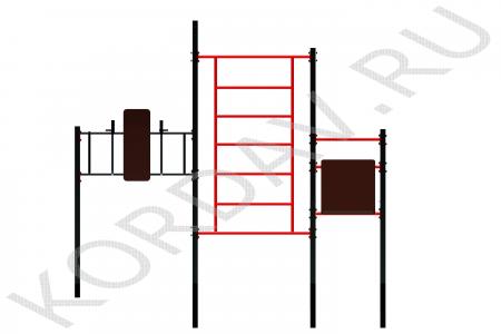 Шведская стенка, турник, брусья, лавка КФ 6 (0)